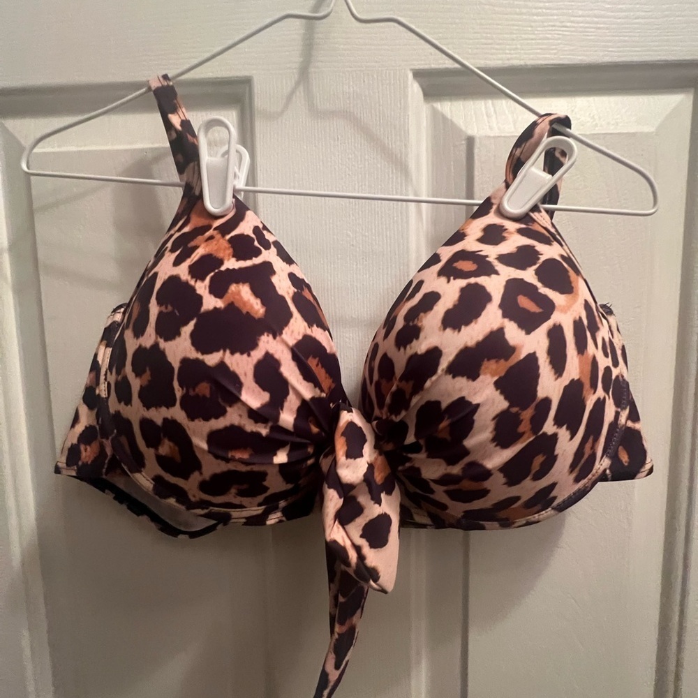 Leopard Print Bikini Top